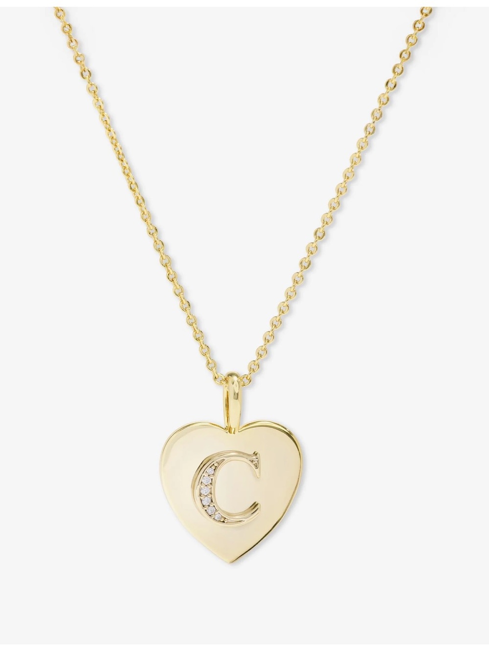 Melinda Maria Gold Heart Initial C Pendant Necklace